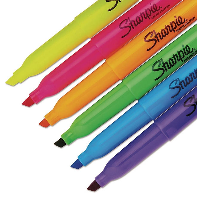 Sharpie Pocket Style Highlighters, Assorted Ink Colors, Chisel Tip, Assorted Barrel Colors, Dozen - Image 4