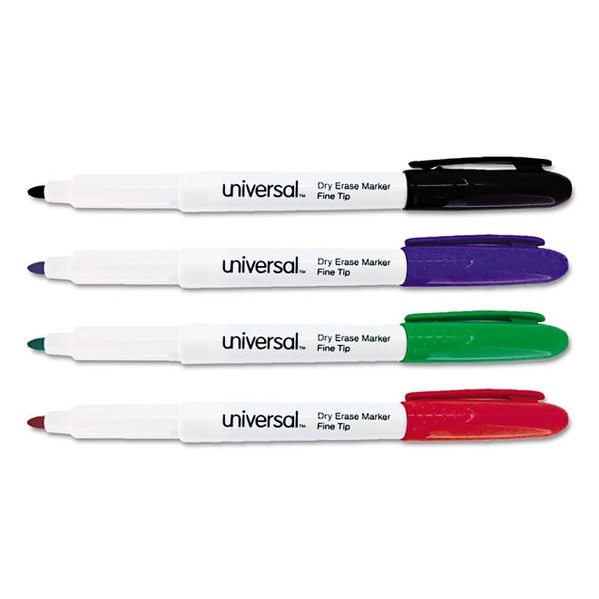 Universal® Pen Style Dry Erase Marker, Fine/Bullet Tip, Black, Dozen - Image 10
