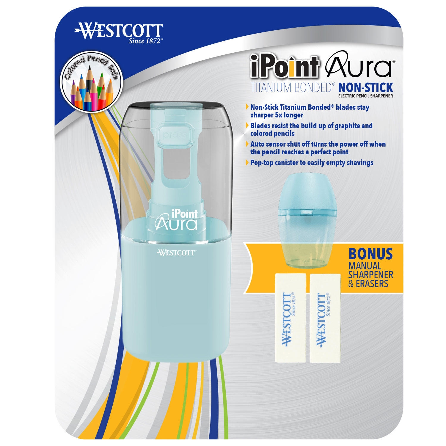 Westcott iPoint Aura Ti Nonstick Electric Pencil Sharpener, Choose a Color - Image 8