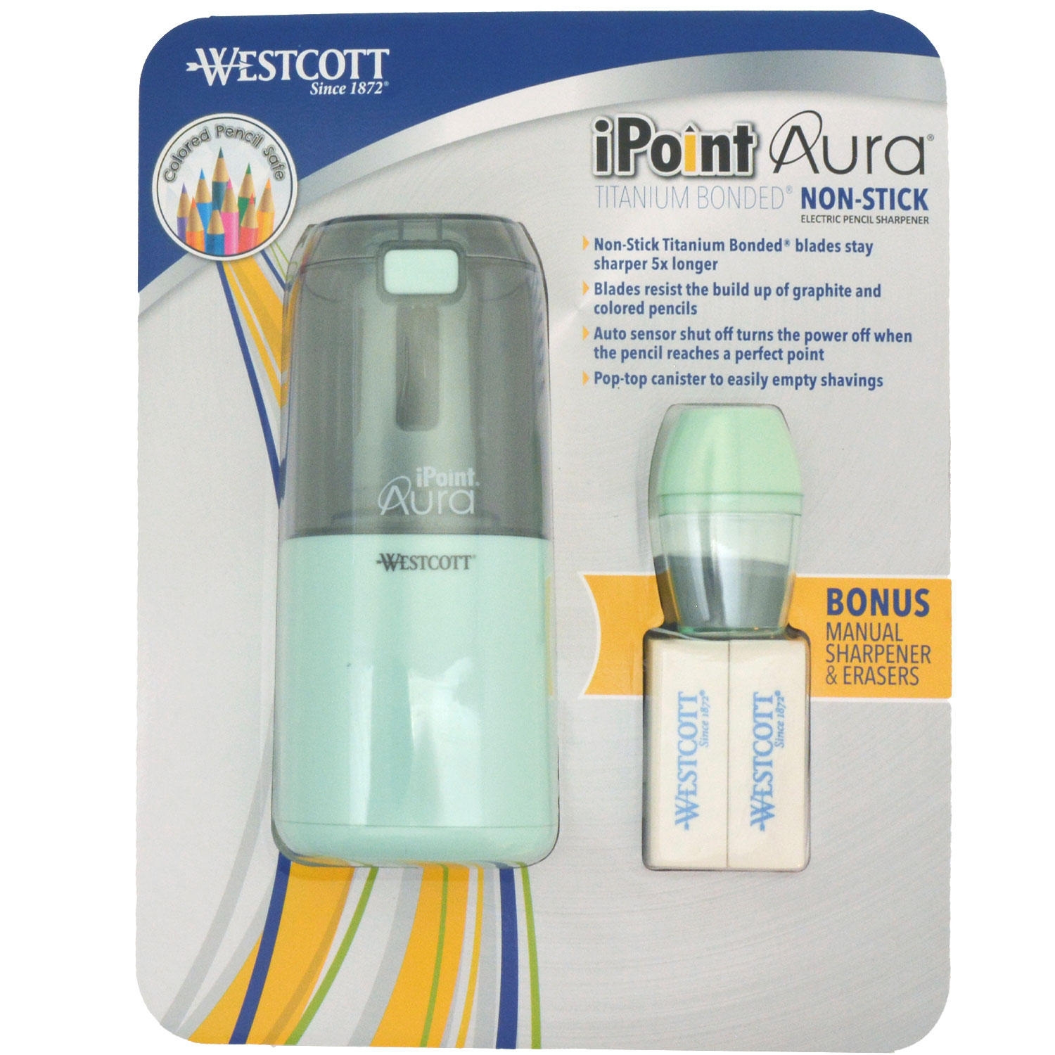 Westcott iPoint Aura Ti Nonstick Electric Pencil Sharpener, Choose a Color - Image 9