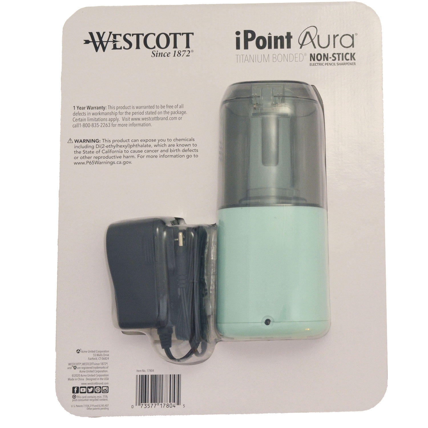 Westcott iPoint Aura Ti Nonstick Electric Pencil Sharpener, Choose a Color - Image 10