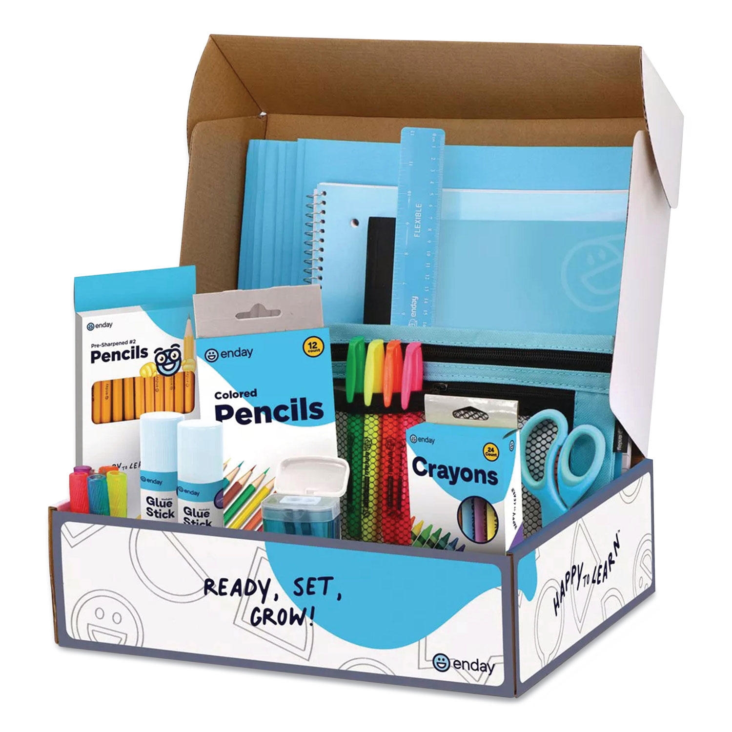 enday Back to School Supplies Kit for Grades K-5, Choose Color - Image 2