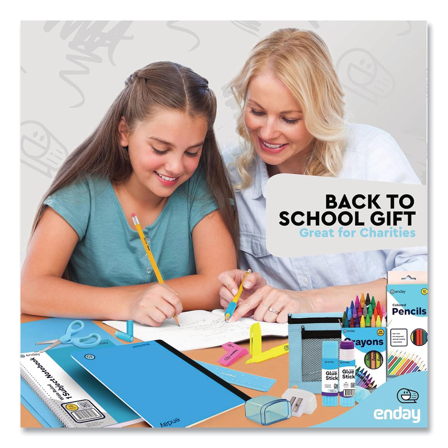 enday Back to School Supplies Kit for Grades K-5, Choose Color - Image 6