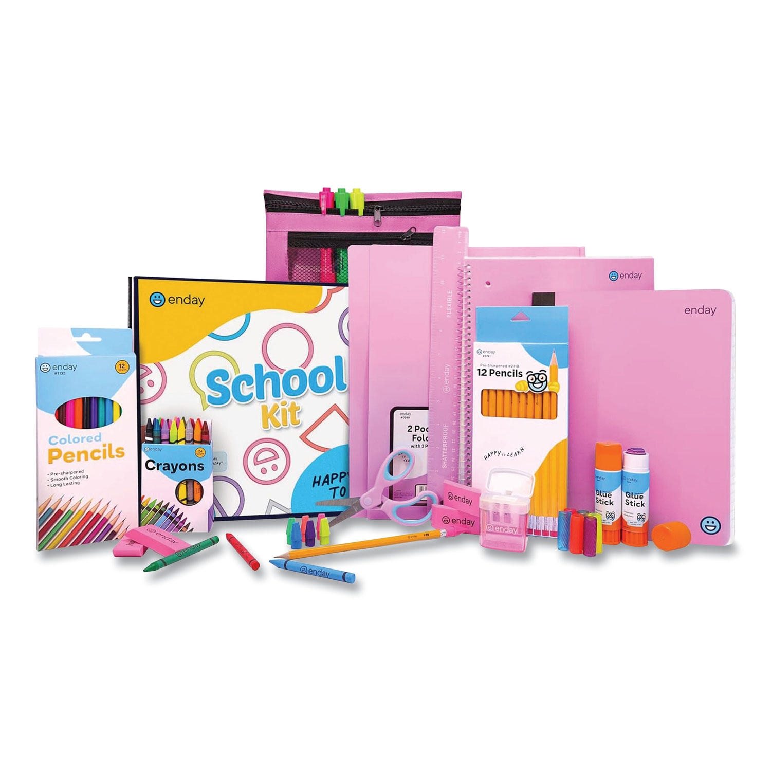 enday Back to School Supplies Kit for Grades K-5, Choose Color - Image 8