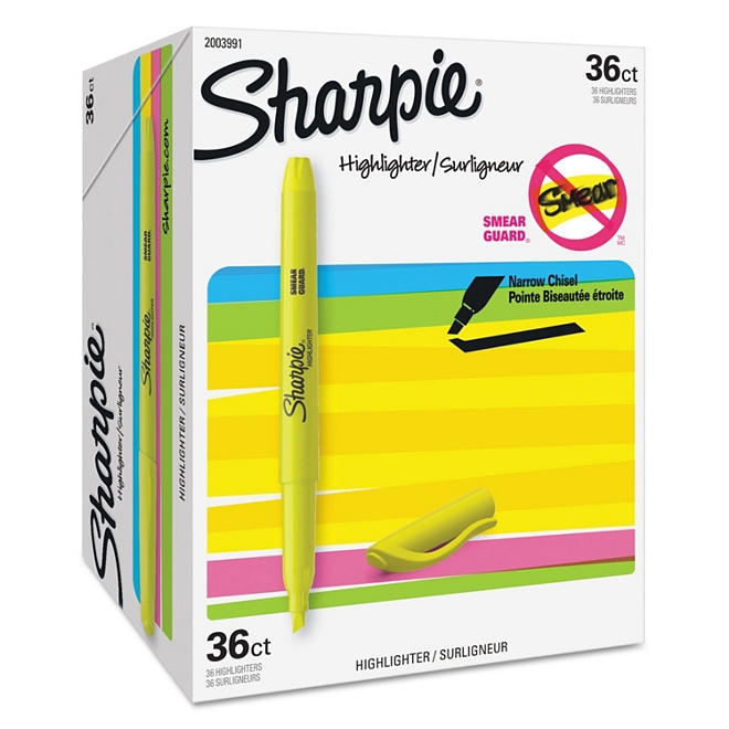 Sharpie Pocket Highlighters - Office Pack, Chisel Tip, Yellow, 36 per pack - Image 7