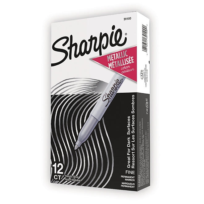 Sharpie Metallic Permanent Marker, Fine Point, Metallic Silver, 12ct. - Image 2