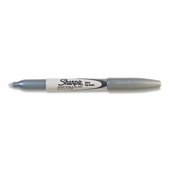 Sharpie Metallic Permanent Marker, Fine Point, Metallic Silver, 12ct. - Image 3