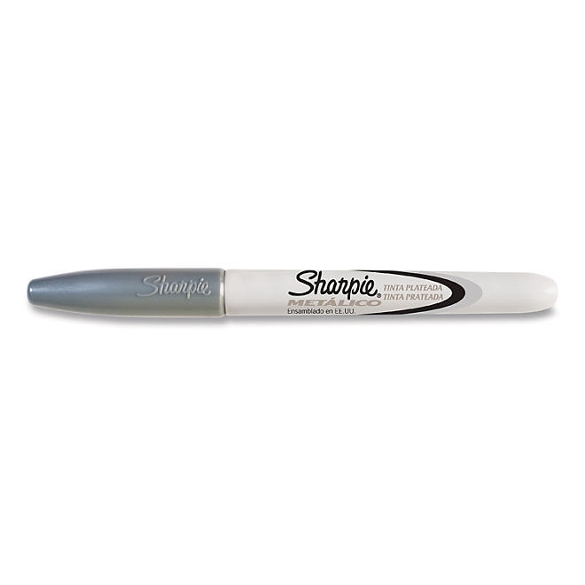 Sharpie Metallic Permanent Marker, Fine Point, Metallic Silver, 12ct. - Image 4