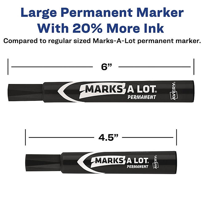 Avery MARKS A LOT Large Desk-Style Permanent Marker Value Pack, Broad Chisel Tip, Black, 36/Pack - Image 4