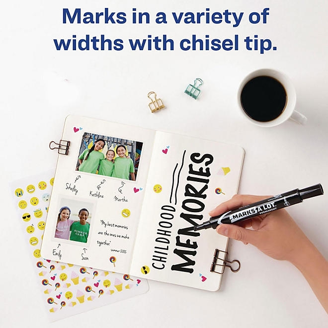 Avery MARKS A LOT Large Desk-Style Permanent Marker Value Pack, Broad Chisel Tip, Black, 36/Pack - Image 11
