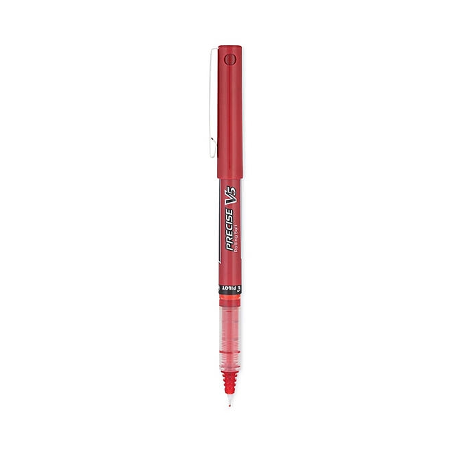 Pilot Precise V5 Roller Ball Precision Point Stick Pens, Extra-Fine, Red, 12 ct. - Image 2
