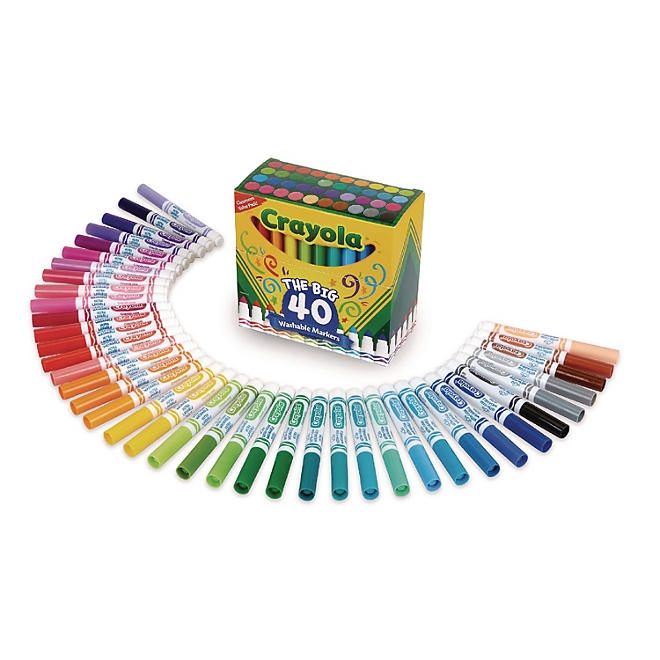 Crayola Washable Markers, Broad Point, Assorted Classic Colors, 40/Set - Image 3