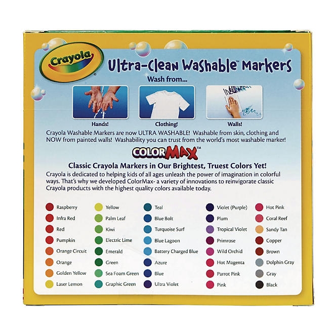 Crayola Washable Markers, Broad Point, Assorted Classic Colors, 40/Set - Image 5