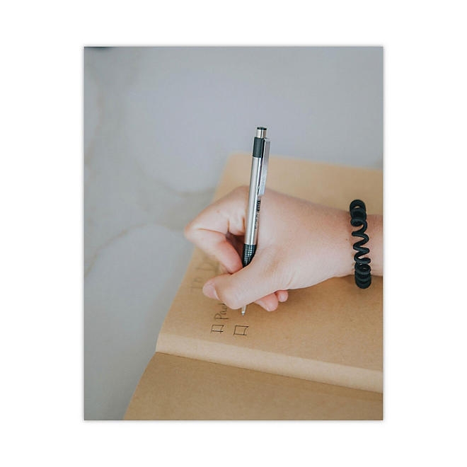 Zebra F-301 Ballpoint Pen, Retractable, Fine 0.7 mm, Black Ink, Stainless Steel/Black Barrel, 2/Pack - Image 7