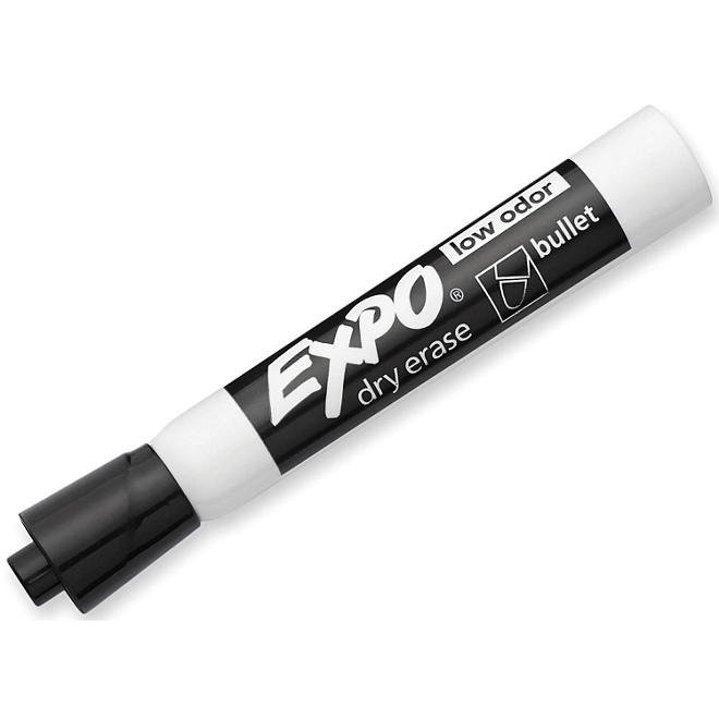 EXPO Low Odor Dry Erase Markers, Black Bullet Tip, 12 ct. - Image 3