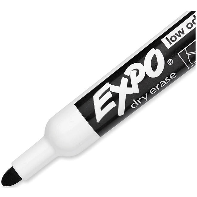 EXPO Low Odor Dry Erase Markers, Black Bullet Tip, 12 ct. - Image 5