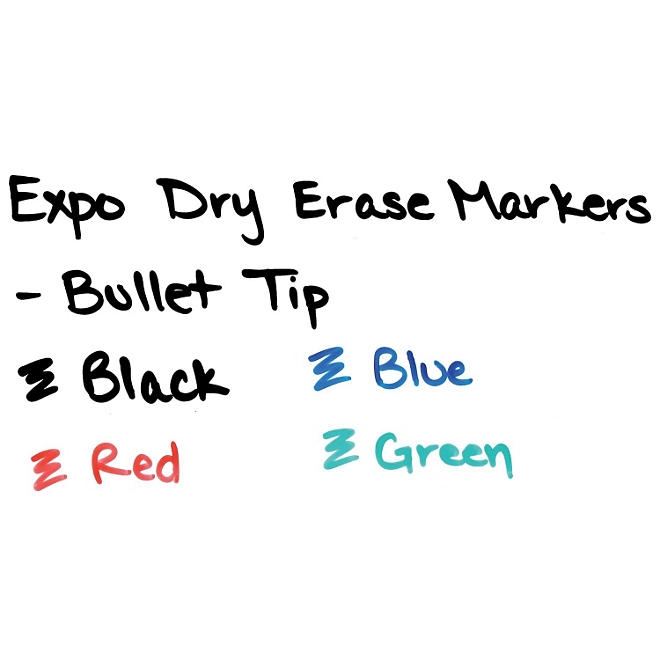 EXPO Low Odor Dry Erase Markers, Black Bullet Tip, 12 ct. - Image 6