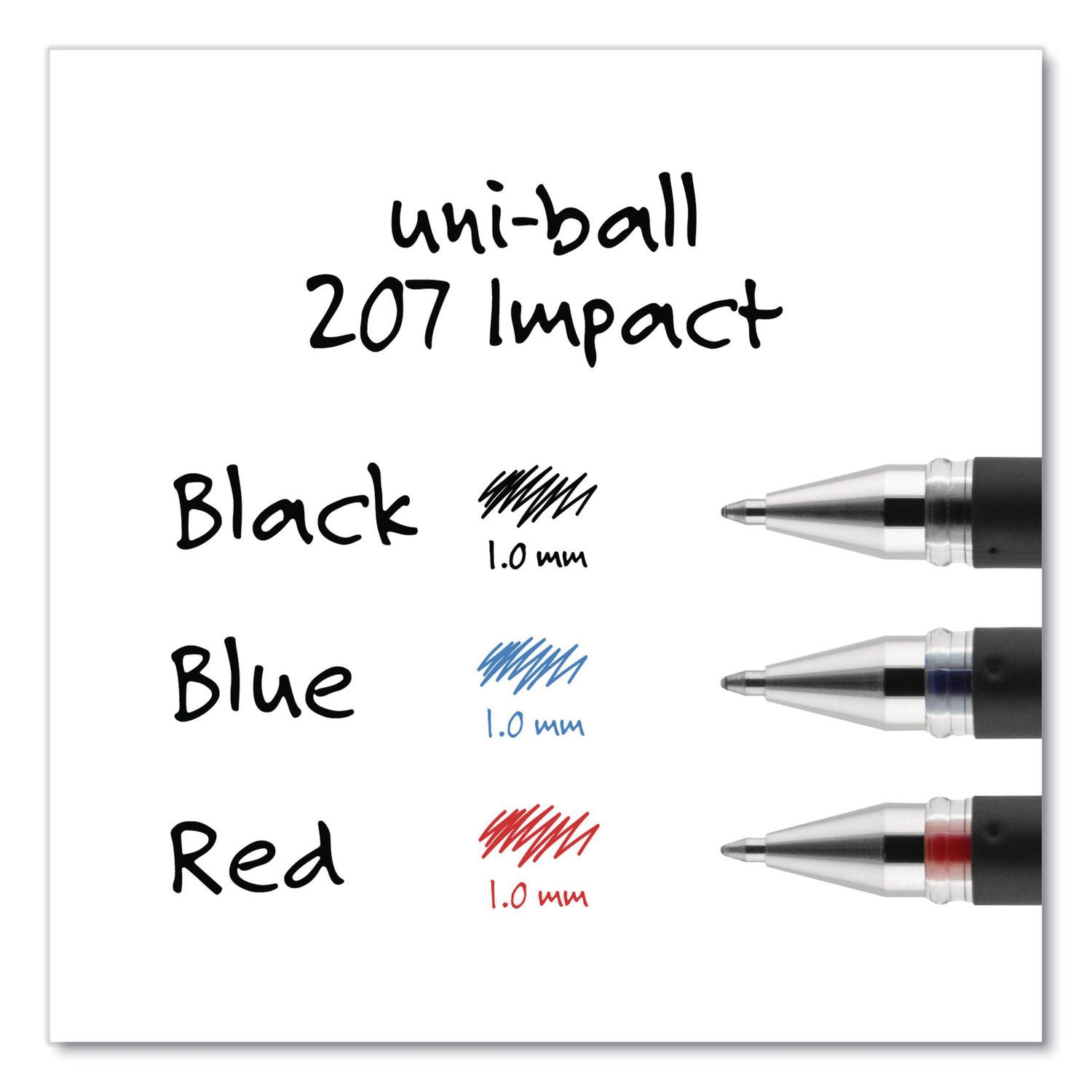 uni-ball 207 Impact Roller Ball Gel Stick Pens, Select Ink Color Bold - Dozen - Image 4