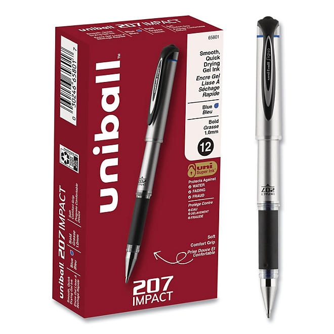 uni-ball 207 Impact Roller Ball Gel Stick Pens, Select Ink Color Bold - Dozen - Image 8