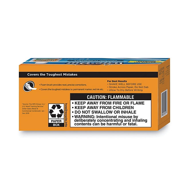 BIC Wite-Out Extra Coverage Correction Fluid, 20 ml Bottle, White 12-pack - Image 6