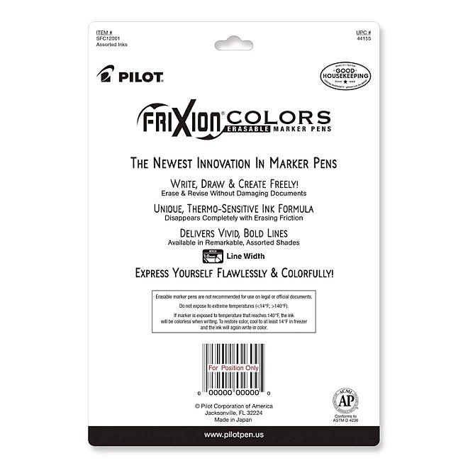 Pilot FriXion Colors Erasable Porous Point Pen, Stick, Bold 2.5 mm, Assorted Ink and Barrel Colors, 12/Pack - Image 4