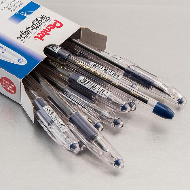 Pentel - R.S.V.P. Ballpoint Stick Pen, Blue Ink, Medium - 12 Pens - Image 5