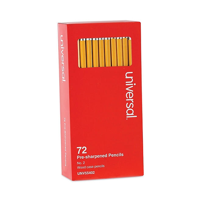 Universal 2 Pre-Sharpened Woodcase Pencil, HB 2, Yellow Barrel, 72/Pack - Image 3