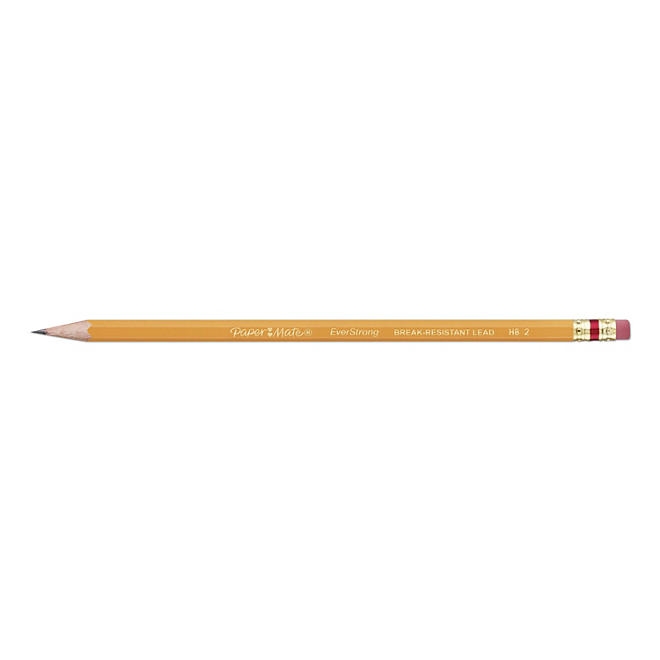 PaperMate EverStrong 2 Pencils, HB (2), Black Lead, Yellow Barrel, 24/Pack - Image 2