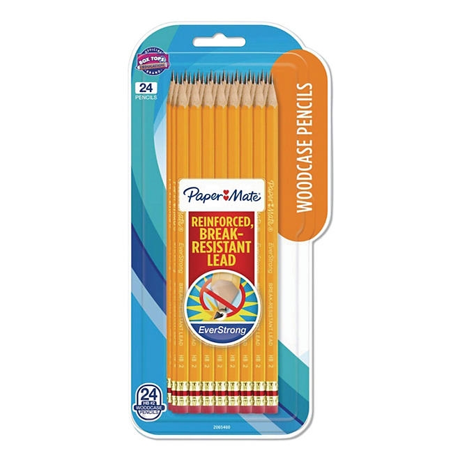 PaperMate EverStrong 2 Pencils, HB (2), Black Lead, Yellow Barrel, 24/Pack - Image 3