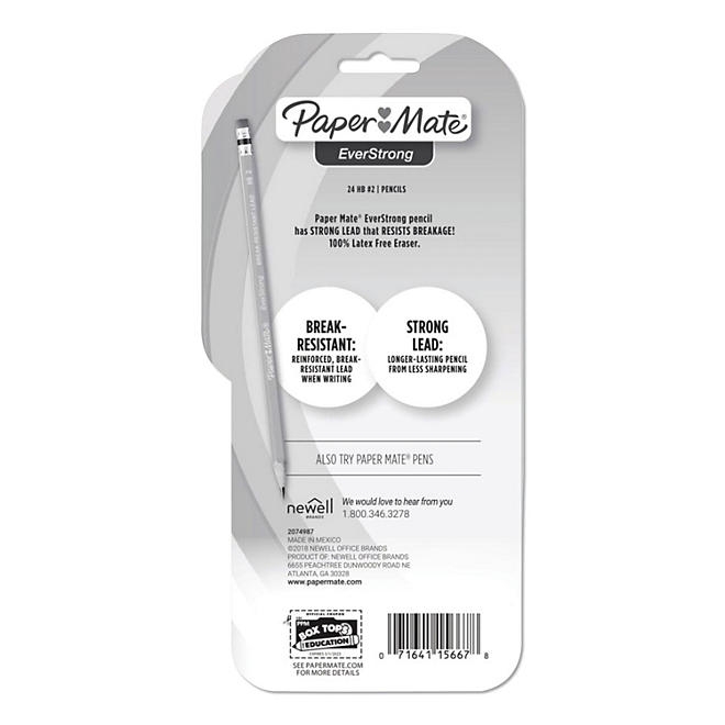 PaperMate EverStrong 2 Pencils, HB (2), Black Lead, Yellow Barrel, 24/Pack - Image 4
