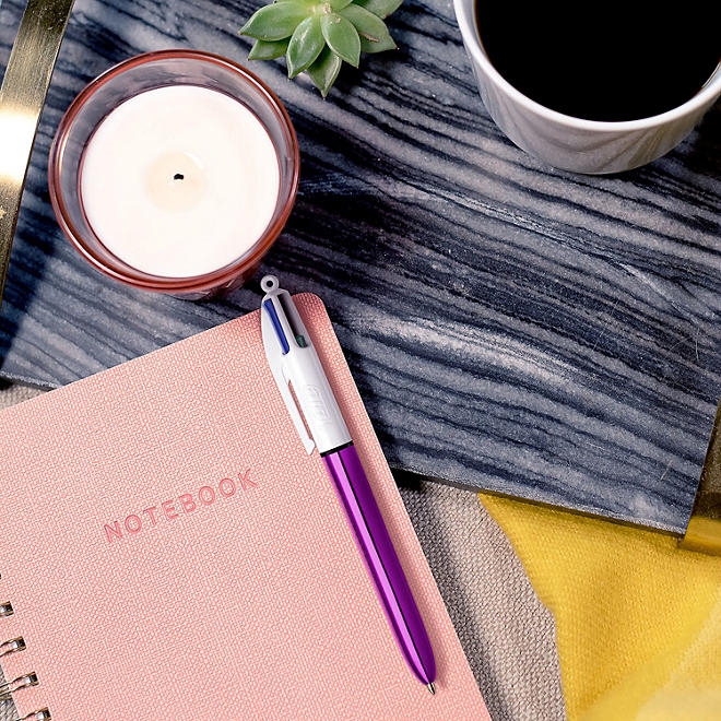 BIC 4-Color Retractable Ball Point Pens, 7-Count, Assorted Colors - Image 3