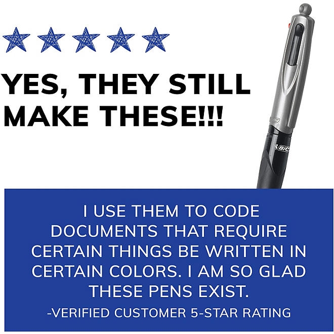 BIC 4-Color Retractable Ball Point Pens, 7-Count, Assorted Colors - Image 6