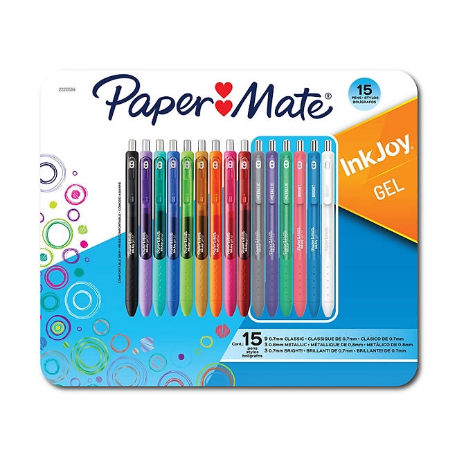 Paper Mate InkJoy Gel Pens, Medium Tip, Assorted Colors, 15 Count - Image 2
