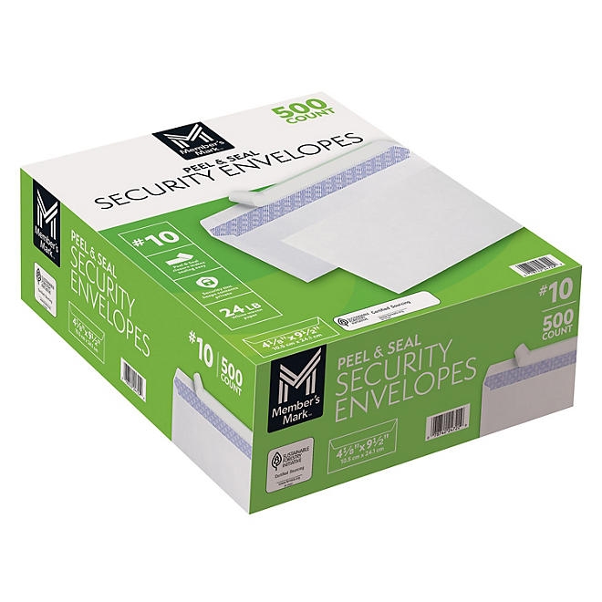 Member's Mark Envelope 10, Peel and Seal 500 ct. - Image 3