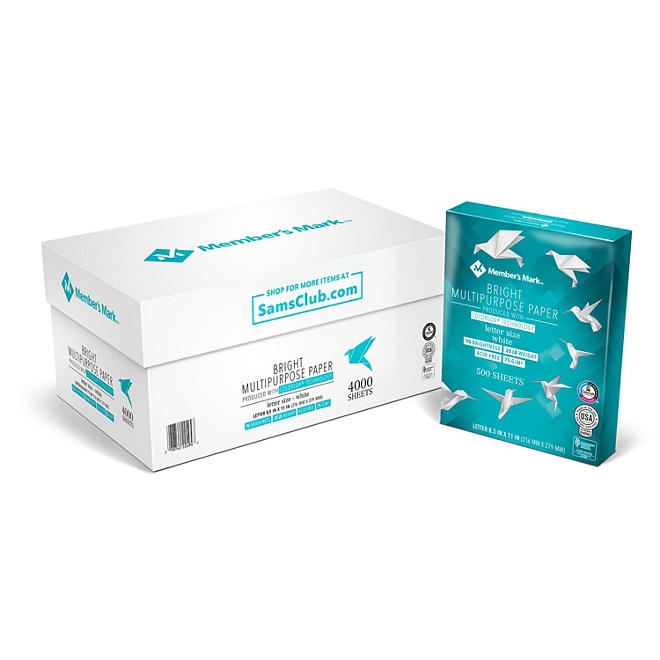 Member's Mark Multipurpose Paper, 8.5 x 11", 96 Bright, 20 lbs., 8 Reams (4,000 sheets) - Image 2