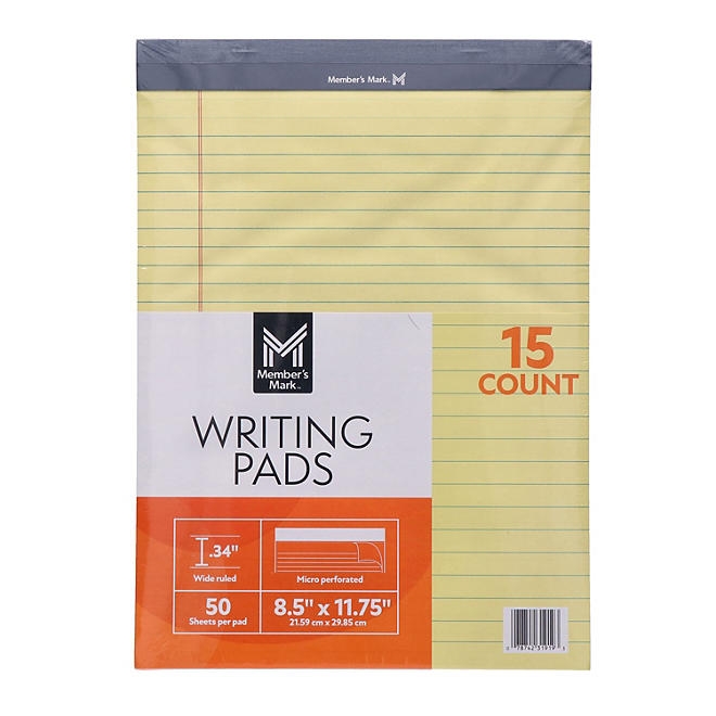 Member's Mark Legal Writing Pad - Perforated Canary 15-Pack - Image 2