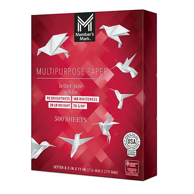 Member's Mark Multipurpose Copy Paper, 8.5 x 11", 92 Bright, 20 lbs., 8 Reams (4,000 sheets) - Image 4