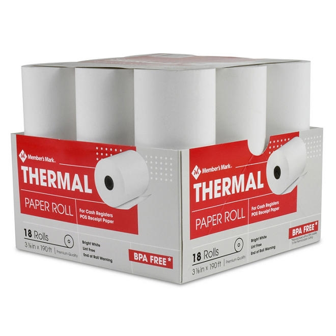 Member's Mark Thermal Receipt Paper Rolls, 3 1/8" X 190', 18 Rolls - Image 4