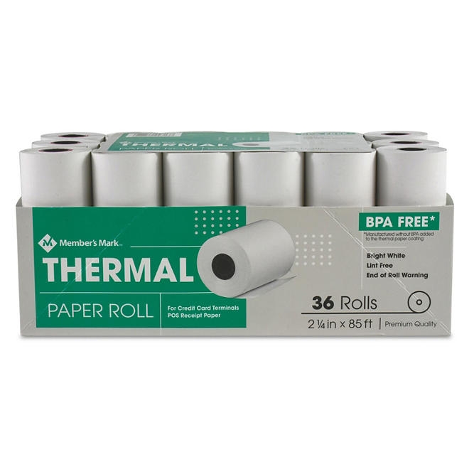 Member's Mark Thermal Receipt Paper Rolls, 2 1/4" X 85', 36 Rolls - Image 2