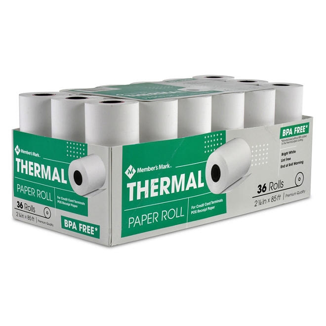 Member's Mark Thermal Receipt Paper Rolls, 2 1/4" X 85', 36 Rolls - Image 3