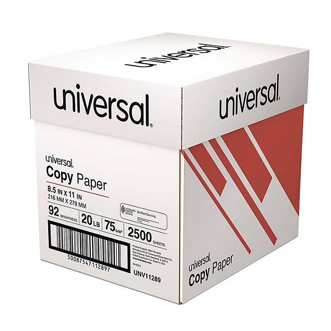 Universal Copy Paper, 20 lb, 92 Bright, 8.5 x 11&rdquo, 5 Reams Half-Case - Image 4