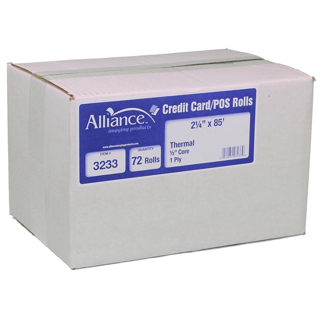 Alliance Thermal Paper Receipt Rolls, 2 1/4" x 85', White, 72 Rolls - Image 2