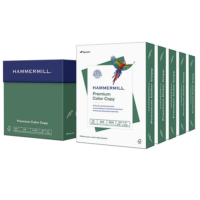 Hammermill Color Copy Paper, 100 Bright, 28 lb., Letter, Photo White, 500/RM, 5 RM/CT - Image 2