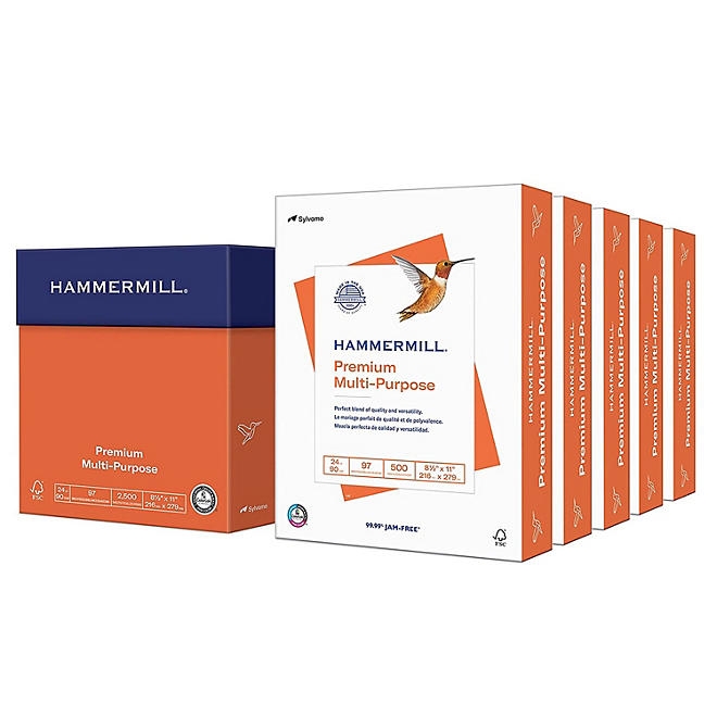Hammermill - Premium Multipurpose Paper, 8-1/2 x 11, White - 2500/Carton - Image 2