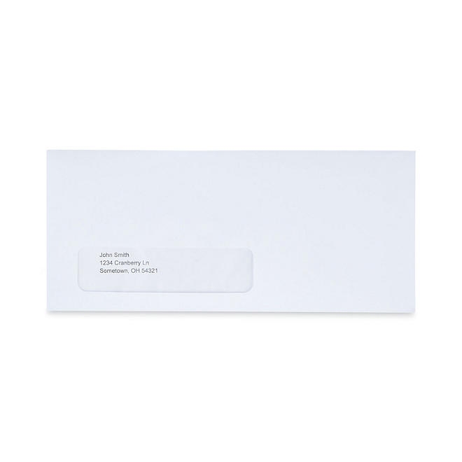 Universal® Peel Seal Strip Business Envelope, 10, 4 1/8" x 9 1/2", Window, White, 500/Box - Image 4