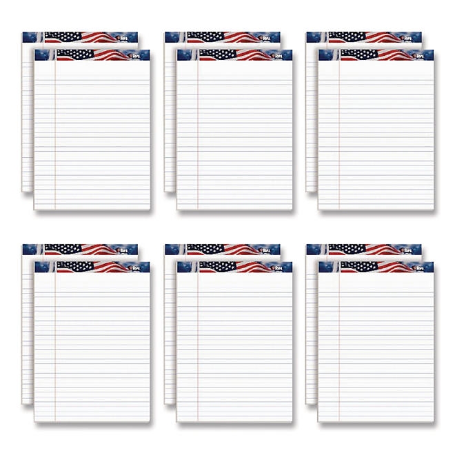 TOPS - American Pride Writing Pad - Jr. Legal Rule - 8-1/2 x 11-3/4 - White - 50-Sheet - Dozen - Image 3