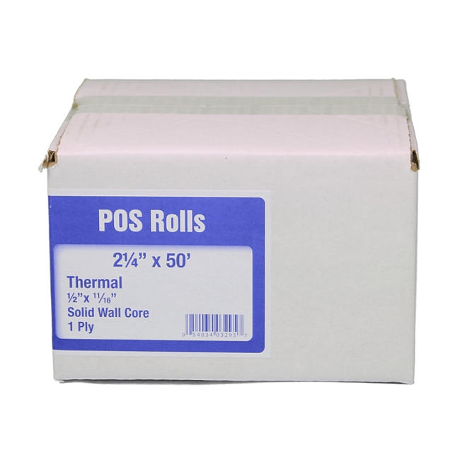 Alliance Thermal Paper Receipt Rolls, 2 1/4" x 50', White, 50 Rolls - Image 2
