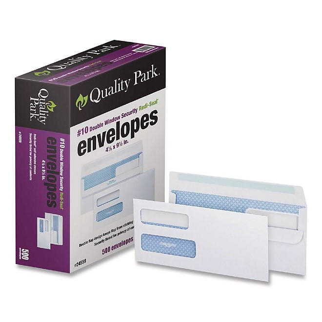 Quality Park - Redi-Seal Envelopes, 10 4-1/8 X 9-1/2 - Double Window - Image 8