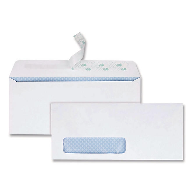 Quality Park - Redi-Strip Security Tinted Window Envelope, Contemporary, 10, White - 500/Box - Image 2