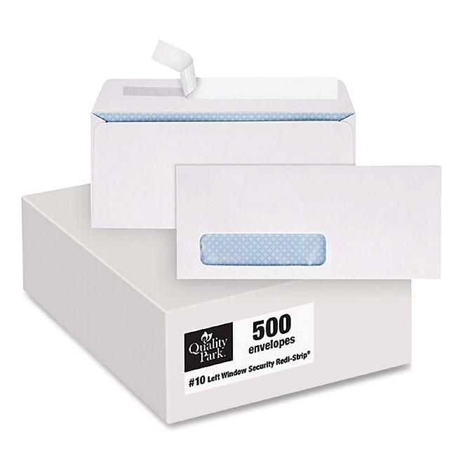 Quality Park - Redi-Strip Security Tinted Window Envelope, Contemporary, 10, White - 500/Box - Image 5